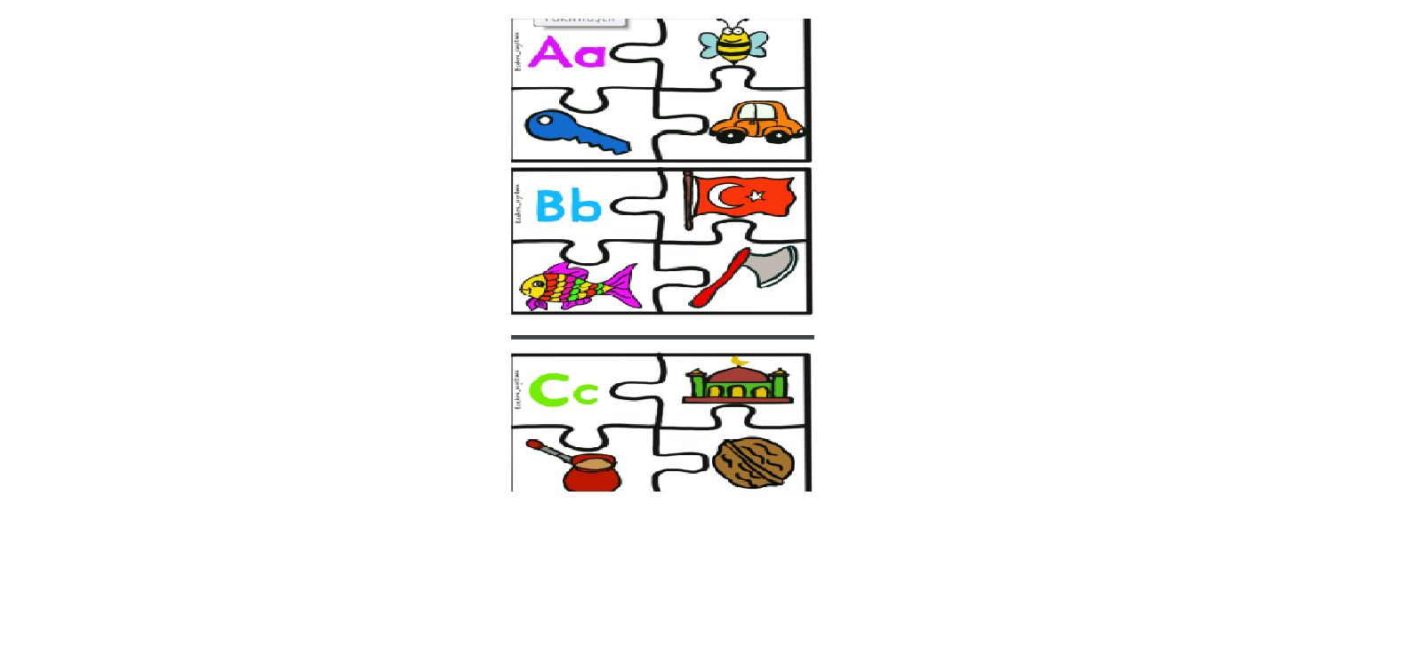 Harf Puzzle Etkinlikleri